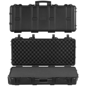 Hard Rifle Case, Lockable Rifle Case with 4 Layers Pre-cut Foams, 36 in Gun Storage with Wheels (Default: Default)