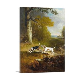 Two Dogs Hunting (Type: Standard Framed Canvas Print, size: 28" x 20" / 70cm x 50cm (approx))